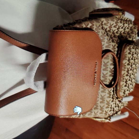 NWT Michael Kors Abby Signature Jacquard Large Cargo Backpack BG/EB/LUGG - Picture 3 of 14